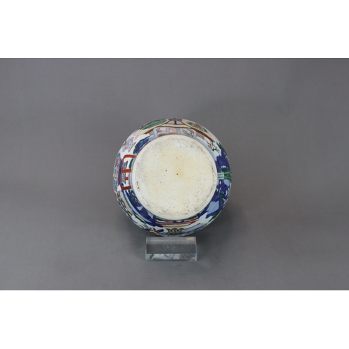 101 - A Wucai 'Hundred Antiques' Jar, Shunzhi,  the baluster body well painted in bright enamels and under... 