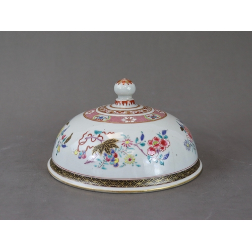 117 - A 'famille rose' Domed Cover, Yongzheng,  for the export market, of domed form finely decorated in b... 