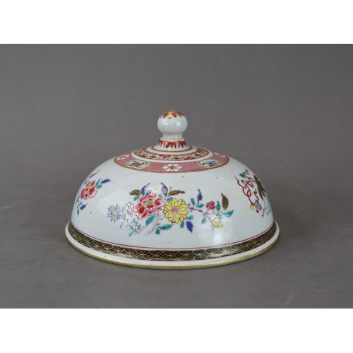 117 - A 'famille rose' Domed Cover, Yongzheng,  for the export market, of domed form finely decorated in b... 