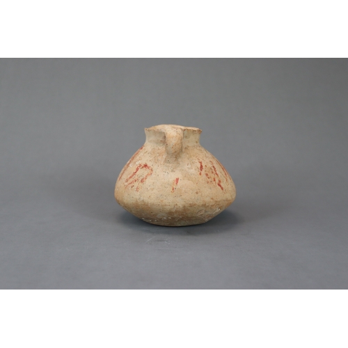 14 - A Rare Small Painted Pottery Jar, Neolithic period, Majiayao Culture the bulging hipped form with wa... 