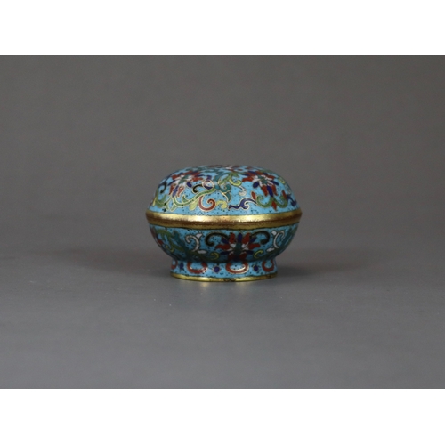 144 - A Good Cloisonne Box and Cover, Qianlong four character incised mark to base, and of the period,  wi... 