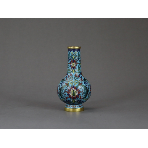 145 - A Good Cloisonne Bottle Vase, Qianlong four character incised mark to the base and of the period,  i... 