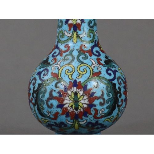 145 - A Good Cloisonne Bottle Vase, Qianlong four character incised mark to the base and of the period,  i... 