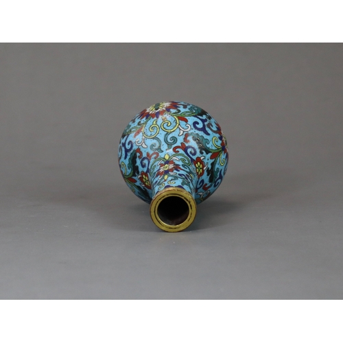 145 - A Good Cloisonne Bottle Vase, Qianlong four character incised mark to the base and of the period,  i... 