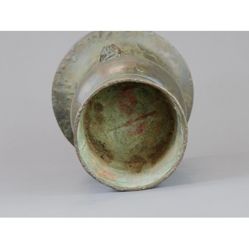 160 - A Good Archaistic Bronze Vase, hu, Song dynasty,  inspired by a Shang or Early Western Zhou original... 