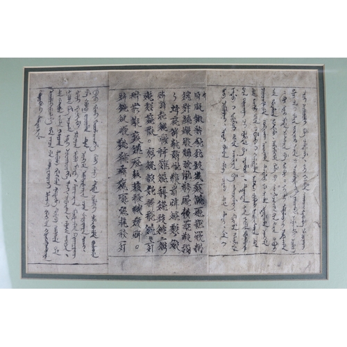 203 - A Calligraphy in Manchu, Mongolian and Tangut, Qing dynasty or earlier Ink of paper Picture L:32.5cm... 