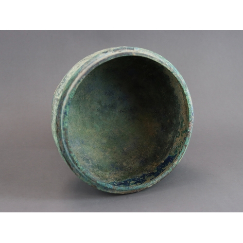 210 - An Archaic Bronze Ritual Food Vessel and Cover, Dou, Eastern Zhou dynasty, Warring States Period the... 