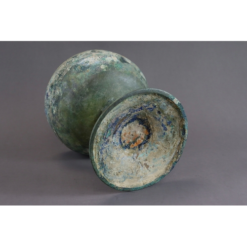 210 - An Archaic Bronze Ritual Food Vessel and Cover, Dou, Eastern Zhou dynasty, Warring States Period the... 