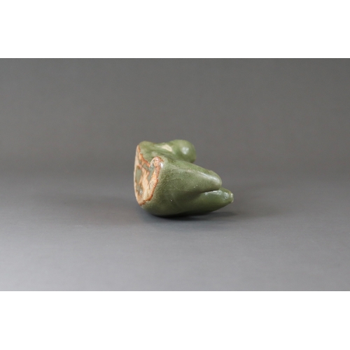 3 - A Longquan Celadon Brushrest-shape Waterdropper, Ming dynasty the crescent-form water dropper modell... 