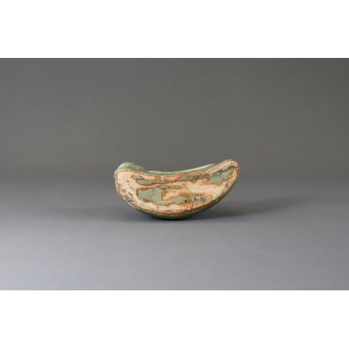 3 - A Longquan Celadon Brushrest-shape Waterdropper, Ming dynasty the crescent-form water dropper modell... 