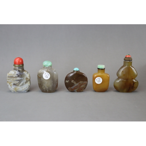 465 - Fifteen Assorted Snuffbottles, 19th and 20th century,