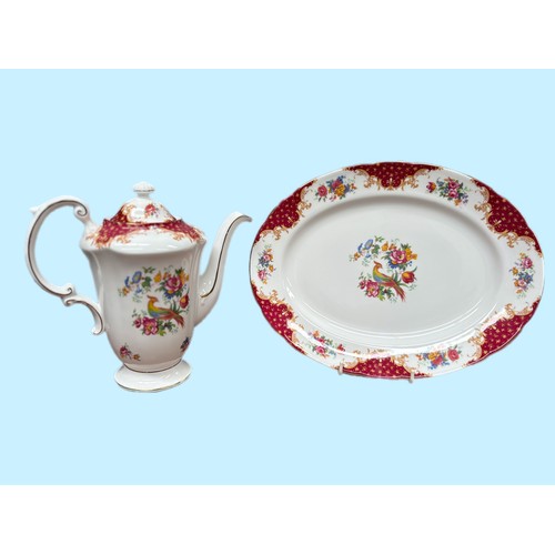 Paragon ‘Rockingham’ fine bone China coffee pot H22.5cm, and platter ...
