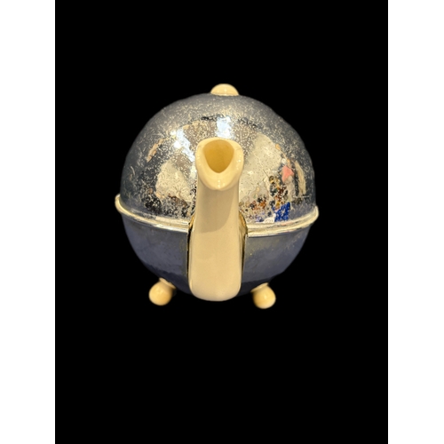 44 - Art Deco ball tea pot with original chrome insulated cover, stay hot patent No433597, made in Stoke ... 