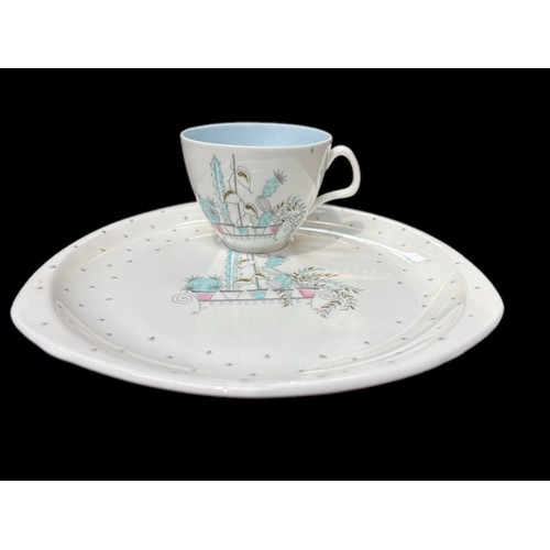 79 - Supper plate and cup, foley bone china, signed Maureen Tenned