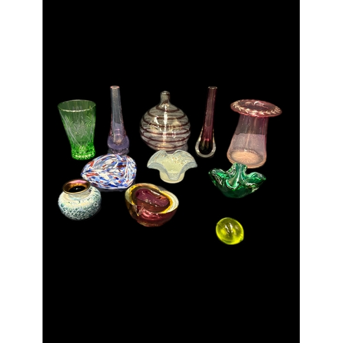 147 - Qty of studio and hand blown glass