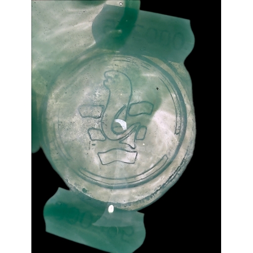 154 - Hand blown Scottish Strathearn / Visart green and copper glass vaseH25cm