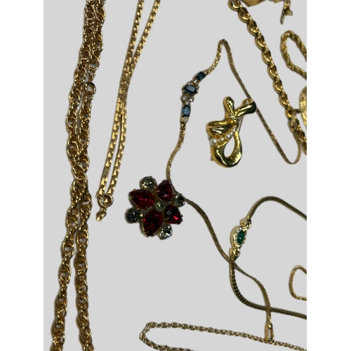 9 - Qty of gold coloured costume jewellery