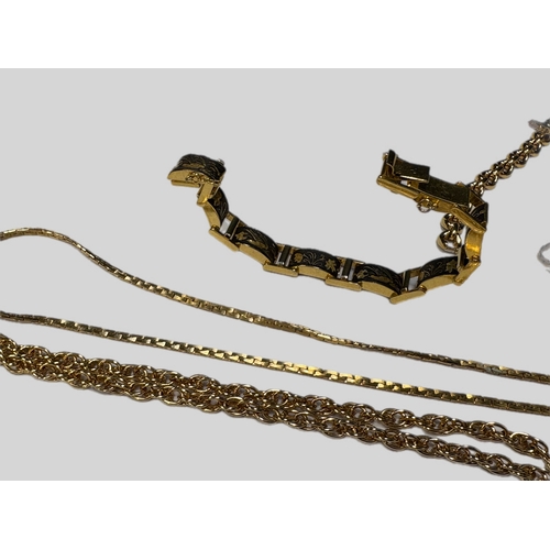 9 - Qty of gold coloured costume jewellery