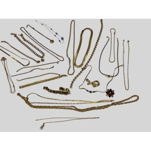 9 - Qty of gold coloured costume jewellery