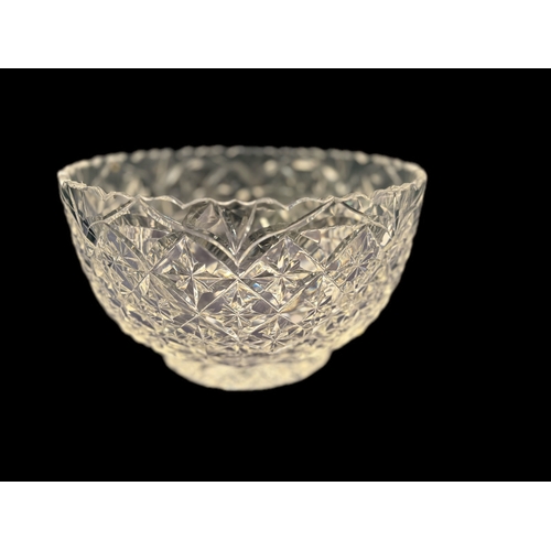 158 - Good quality cut glass bowl 25.5cm Dia x H14.5cm