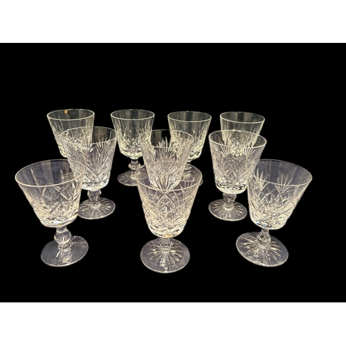 159 - Mixed group cut glass wine glasses