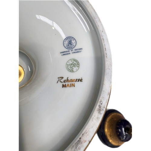 134 - Pair of large Limoges lidded urnsH52cm x W24cm