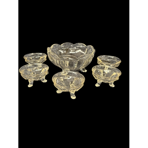 146 - 6pc pressed glass fruit set