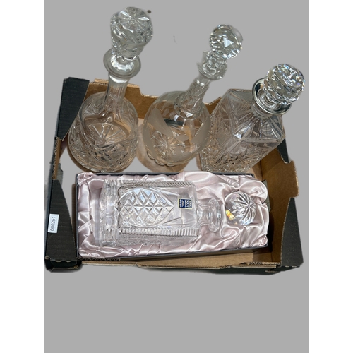 154 - 4 cut glass decanters, Royal Scot boxed