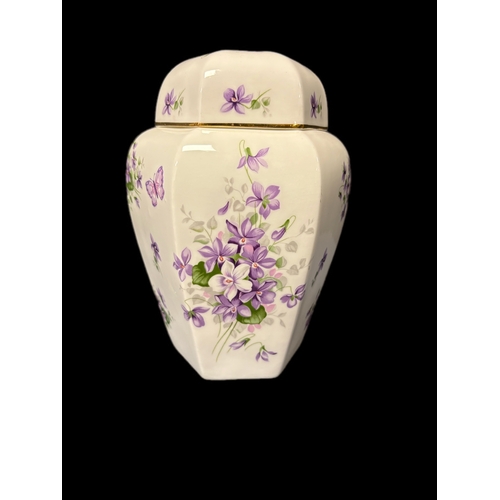 122 - Aynsley - Wild Violets - ginger jar 19.5cm H