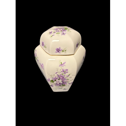 122 - Aynsley - Wild Violets - ginger jar 19.5cm H