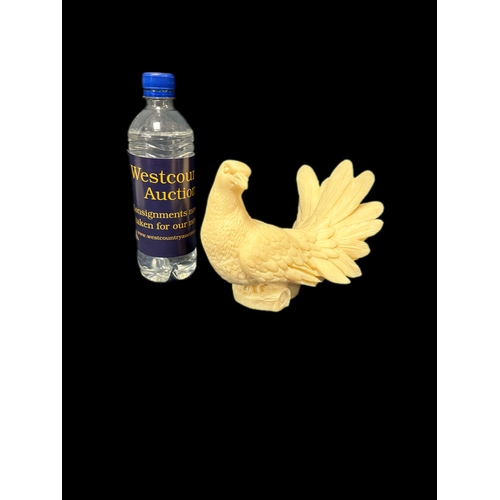 130 - Alabaster carved dove 14.5cm H