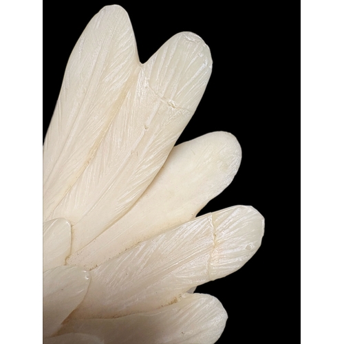 130 - Alabaster carved dove 14.5cm H