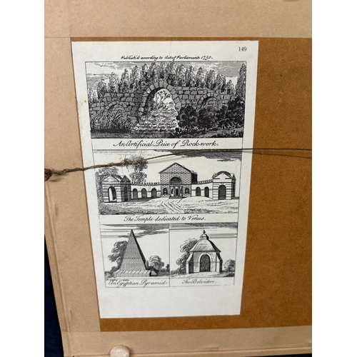 220 - Framed print of a temple / gatehouse