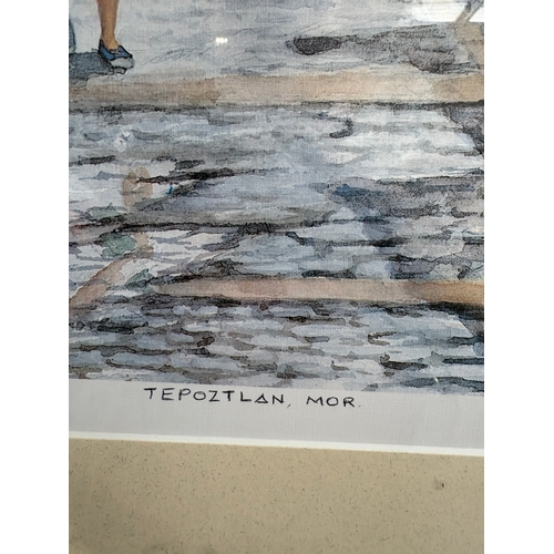 228 - Framed limited edition print Tepoztlan, Mor by Fernat 249/1990