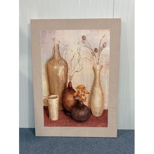 231 - 2 large modern canvas still life picturesEach measures 79cm W x 109.5cm H
