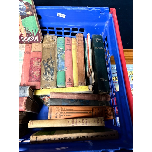 195 - Crate of vintage books and magazines
