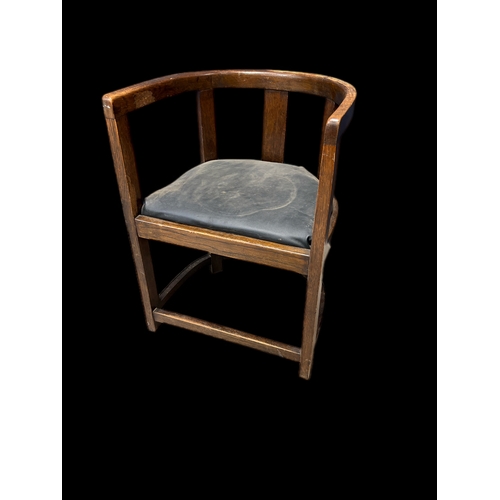 493 - Antique Scottish Arts and Crafts barrel shaped chair
52.5cm x 47cm x 72cm H 