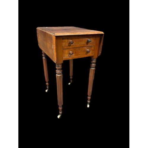 505 - Victorian Mahogany drop flap side / lamp table
 