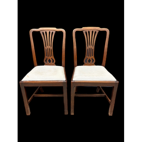 507 - Pair of antique mahogany chairs with drop in seats