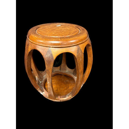 509 - Chinese hardwood drum stool 45cm H