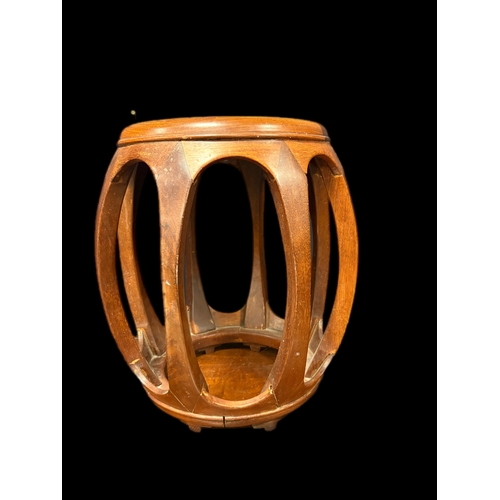 509 - Chinese hardwood drum stool 45cm H