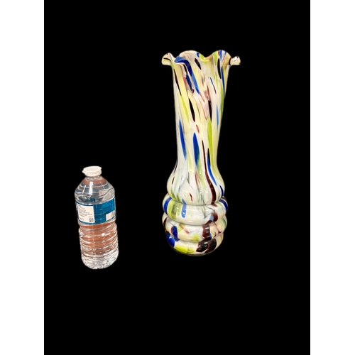 164 - Large Murano glass &lsquo;End of Day&rsquo; multicoloured splatter glass vase 36cm H