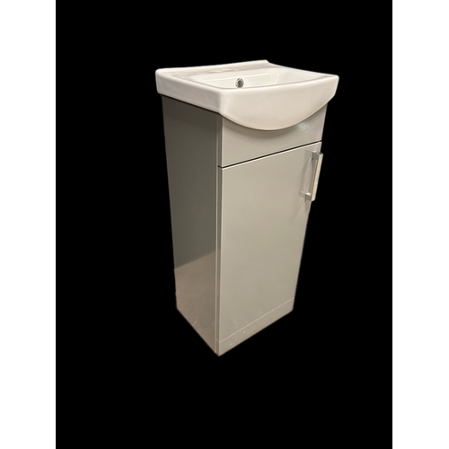 512 - New unused cloak room vanity sink and cupboardGrey