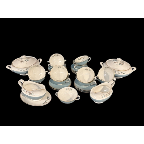 121 - Royal Doulton - Rose Elegans soup bowls and tureens