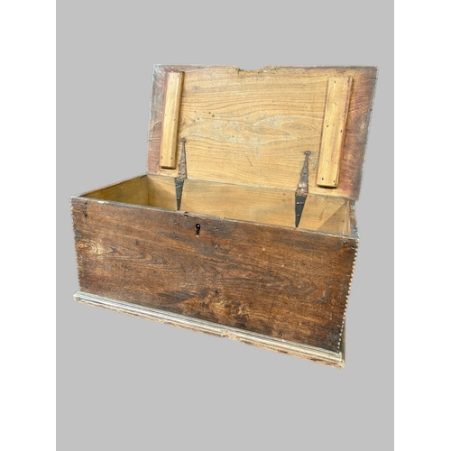 517 - Antique elm blanket box 65cm W x 36.5cm D x 28.5cm H