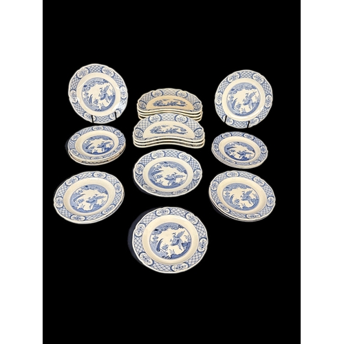 144 - Collection of Old Chelsea design blue and white china