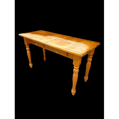 521 - Pine side / prep table with drawers under167cm x 68cm x 94cm H