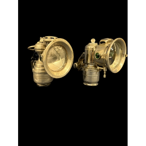 369 - 2 vintage carbide bicycle lamps