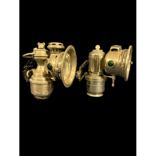 369 - 2 vintage carbide bicycle lamps