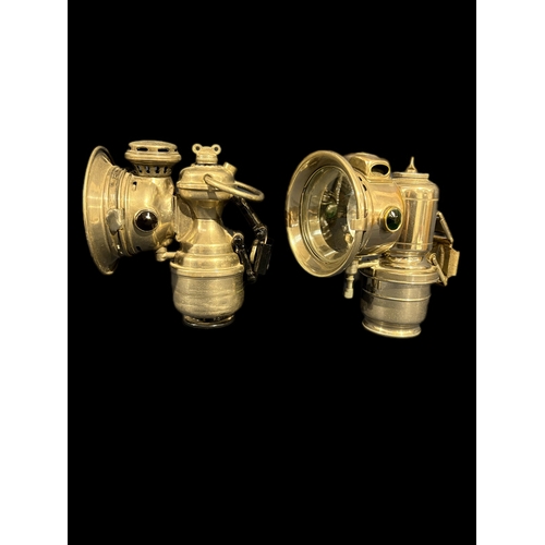 369 - 2 vintage carbide bicycle lamps